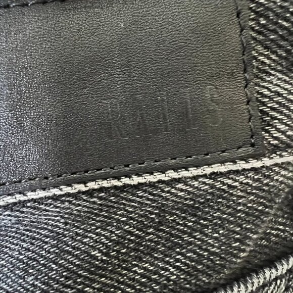 Rails Jeans Womens Size 26 Black The Getty High Rise Wide Leg Button Fly - Picture 13 of 16